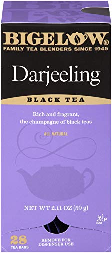 Bigelow Darjeeling Blend Tea 28-Count Boxes (Pack of 6) Full Caffeine Premium Black Tea Bold and Antioxidant-Rich Full Caffeine Black Tea in Foil-Wrapped Bags