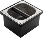 Load image into Gallery viewer, Coffee Knock Box, Stainless Steel Dump Bin Espresso Knock Box for Coffee Grounds with Removable Non-Slip Base Shock-Absorbent for Knocking Portafilter Filter Grinds (S)