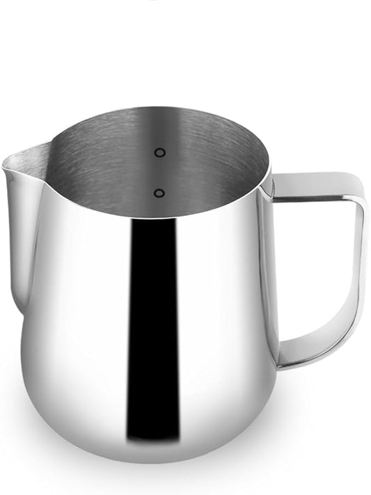 watchget Milk Frothing Pitcher 500ml/17oz Stainless Steel Espresso Steaming Pitcher Milk Coffee Cappuccino Latte Art Barista Steam Pitcher Milk Frothing Jug