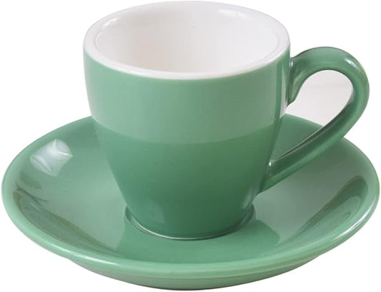 Porcelain Espresso Cup with Saucer, Espresso shot Cup, 80ml/2.7Oz, Cyan