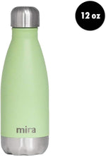 Load image into Gallery viewer, MIRA 12 oz Insulated Water Bottle - Slim Stainless Steel Cola Shape Thermo - Double Wall Hot &amp; Cold Flask (24Hr Cold/12Hr Hot) - Cactus Green