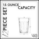 Load image into Gallery viewer, Vikko 1.5 Ounce Shot Glasses, Set of 12 Small Liquor and Spirit Glasses, Durable Tequila Bar Glasses For Alcohol and Espresso Shots (Madelina)