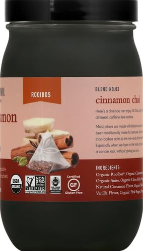 Paromi Cinnamon Chai Rooibos Organic Tea, Signature Jar, 15 Count (Pack of 2)
