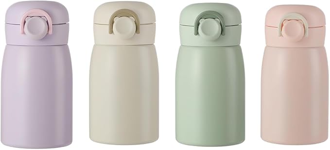 9 oz Mini Water Bottle Small Stainless Steel Thermoses - Insulated Vacuum, Leak Proof, Keeps Drinks Hot/Cold - Ideal for Coffee, beverage, Water - White