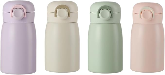 9 oz Mini Water Bottle Small Stainless Steel Thermos - Insulated Vacuum, Leak Proof, Keeps Drinks Hot/Cold - Ideal for Coffee, beverage, Water - Purple