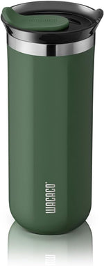 Load image into Gallery viewer, WACACO Octaroma Grande Vacuum Insulated Coffee Mug, 15 fl oz (435ml), Double-wall Stainless Steel Travel Tumbler With Drinking Lid, Pomona Green