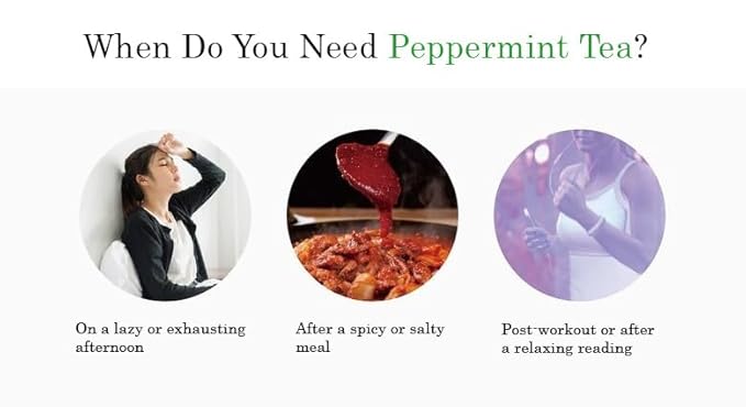 Damtuh Peppermint Tea – 100% Pure Peppermint, Caffeine-Free Herbal Tea, 10 Tea Bags (1g each)