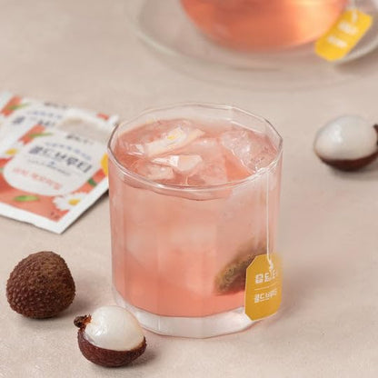 Damtuh Lychee Chamomile Cold Brew Tea - Zero Carbs Zero Sugar, Sweet Cold Tea Beverage with Stevia 30g (20 tea bags)