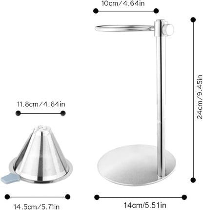 Pour Over Coffee Dripper, Stainless Steel Coffee Filter, Cone Coffee Dripper with Adjustable Pour Over Drip Coffee Stand