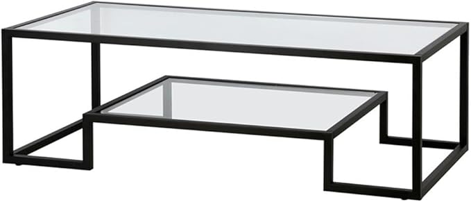 Henn&Hart 54" Wide Rectangular Coffee Table in Blackened Bronze, Modern coffee tables for living room, studio apartment essentials