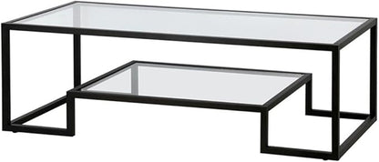 Henn&Hart 54" Wide Rectangular Coffee Table in Blackened Bronze, Modern coffee tables for living room, studio apartment essentials