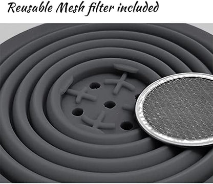 Collapsible Coffee Dripper Pour Over Coffee Filter, Silicone Reusable Coffee Maker,Paperless Coffee Brew Maker,Dishwasher Safe,Carabineer for Hiking, Backpacking,Camping,Home,Office(Grey)