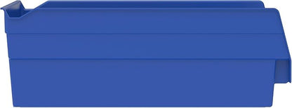 Akro-Mils 30130 Plastic Shelf Bins, Heavy Duty Storage Bins for Garage, Closet, and Drawer Organization, 12-Inch x 6-1/2-Inch x 4-Inch, Blue, 12-Pack