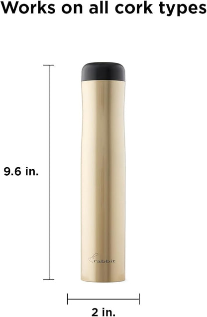 Rabbit Automatic Electric Corkscrew - Hands-Free Wine Opener with Integrated Foil Cutter, Rechargeable Cordless Electric Bottle Opener for All Cork Types - Barware Essential & Kitchen Tools