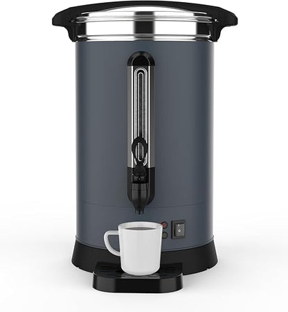 Commercial 100-Cup Stainless Steel Coffee Urn ， 12L/3.2Gal Electric Coffee Maker with Double Wall Insulation ，Hot Beverage Dispenser for Events, Catering & Buffets