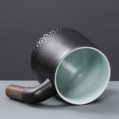 Handmade Black Pour Over Coffee Maker Set, Ceramic Coffee Dripper Brewer Heat Resistant Coffee Pot Decanter ACM01B