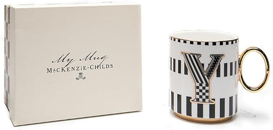 MACKENZIE-CHILDS My Mug, Decorative Ceramic Coffee Mug with Handle, Y