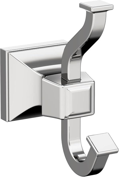 Amerock BH3602026 | Chrome Single Robe Hook | 4-1/4 in. (108 mm) Length Towel Holder | Mulholland | Towel Hook for Bathroom | Bathroom Hardware | Bath Accessories