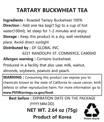 Damtuh Tartary Buckwheat Tea – Nutty & Refreshing Herbal Tea, Caffeine-Free, 100 Tea Bags (1.5g each)