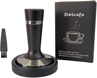 51mm 2 in 1 Coffee Tamper Espresso Hand Tamper 304 Stainless Steel Espresso Coffee Tamper with WDT Tool and Mat (51mm 2 in 1)