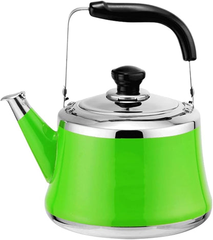 Stainless Steel Whistling Tea Kettle, Stove Top Whistling Tea Pot, Cute Candy Colors Teakettles with Ergonomic Handle for Gas, Induction, Electric Stove Tops (Color : 9, Size : 4 Liter)