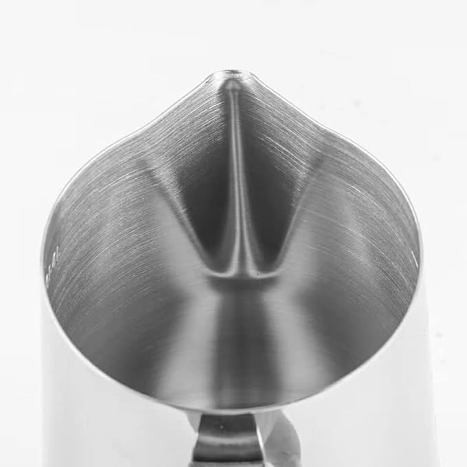 Milk Frothing Pitchers-12oz/350ML Stainless Steel Steaming Pitchers, Scale Coffee/Milk/Cappuccino/Latte Art Barista Steam Pitchers, Milk Jug Cup with Decorating Pen-Silver