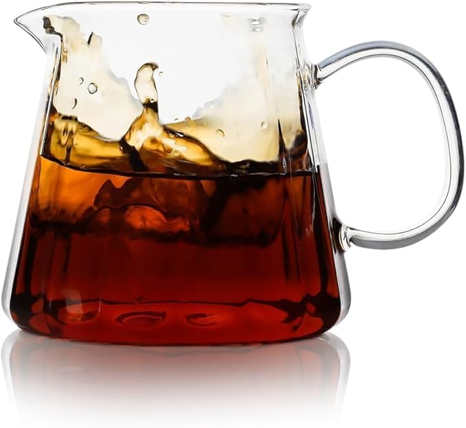 watchget Glass Coffee Carafe 600ml/20oz - Heat Resistant Borosilicate Coffee Server, Clear Pour Over Coffee Pot Maker, Ideal for Home, Office, and Café