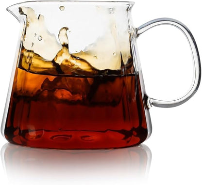 watchget Glass Coffee Carafe 600ml/20oz - Heat Resistant Borosilicate Coffee Server, Clear Pour Over Coffee Pot Maker, Ideal for Home, Office, and Café