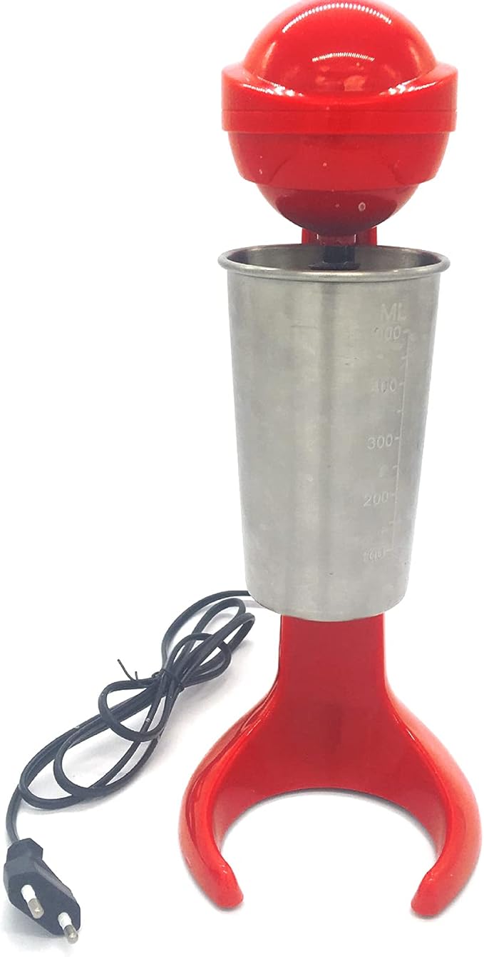 Electric Milkshake Maker Machine, 100W 2-Speed Milk Shake Mixer Machine with 17oz Stainless Steel Mixing Cup, Commercial Milkshake Blender & Drink Mixer for Home or Business(Red)
