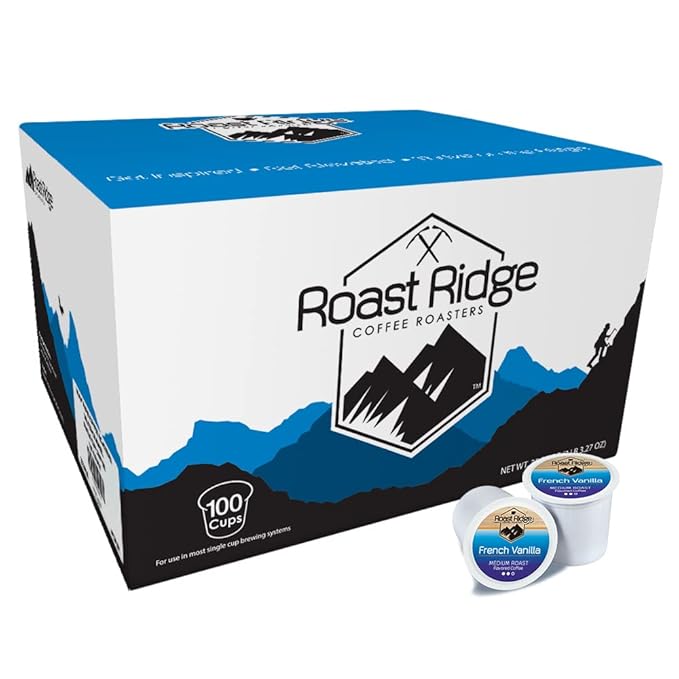 Roast Ridge Single Serve Coffee Pods for Keurig K-Cup Brewers, French Vanilla Blend, Medium Roast, 100 Count
