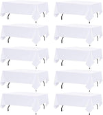 Load image into Gallery viewer, 10 Pack White Table Cloth Rectangle Table Cloths for 8 Foot Rectangle Tables 60 X 126 Inch Washable Polyester Table Covers, Reusable &amp; Wrinkle Resistant for Weddings, Parties, Events, and Everyday Use