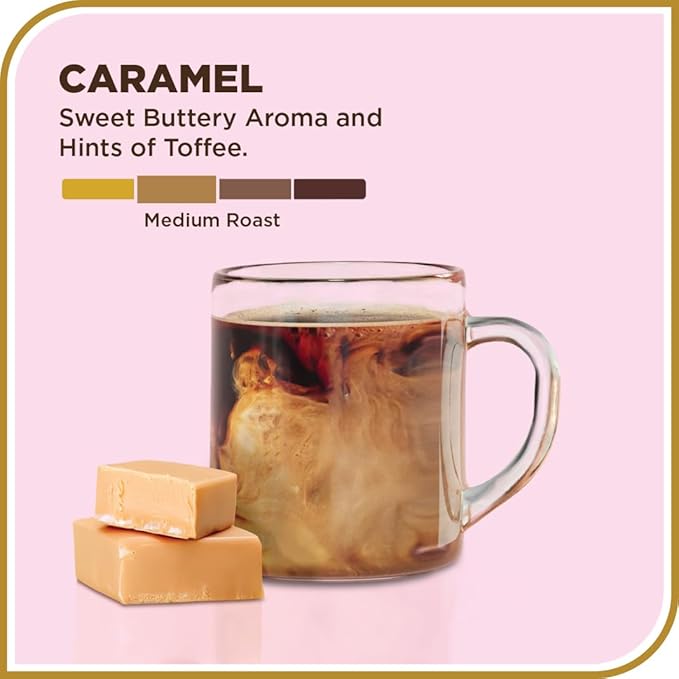 Don Francisco's Premium Caramel Flavored Medium Roast Ground Coffee - 100% Arabica Beans, Perfect for Drip, Pour Over, and French Press - Carefully Sourced, Family-Crafted Since 1870 (12 oz Bag)