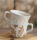 Load image into Gallery viewer, Ceramic Mug Set of 4, 11oz - Vintage Mug Cups for Coffee Milk Latte Cappuccino Tea, Porcelain Coffee Cups Set Christmas Gifts, Farmhouse Handmade Stoneware Cups Dishwasher Microwave Safe