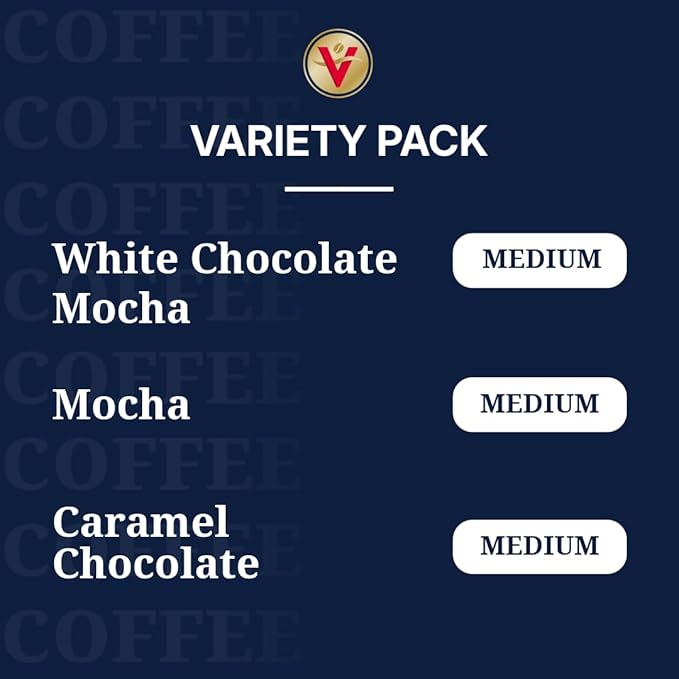 Victor Allen's Coffee Mocha Variety Pack (White Chocolate Mocha, Mocha, Chocolate Caramel), 32 Count, Single Serve Coffee Pods for Keurig K-Cup Brewers