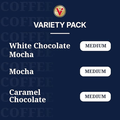 Victor Allen's Coffee Mocha Variety Pack (White Chocolate Mocha, Mocha, Chocolate Caramel), 32 Count, Single Serve Coffee Pods for Keurig K-Cup Brewers