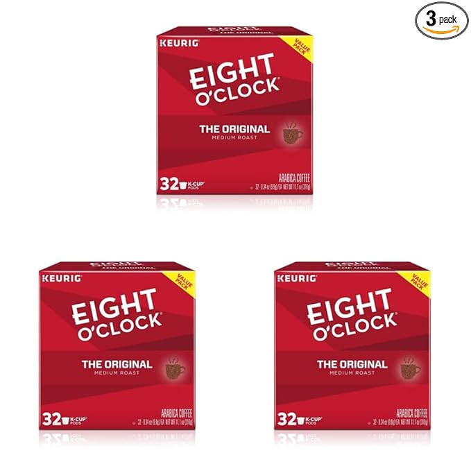 Eight O'Clock Coffee The Original, Keurig Single Serve K-Cup Pods, Medium Roast, 32 Count (Pack of 3)