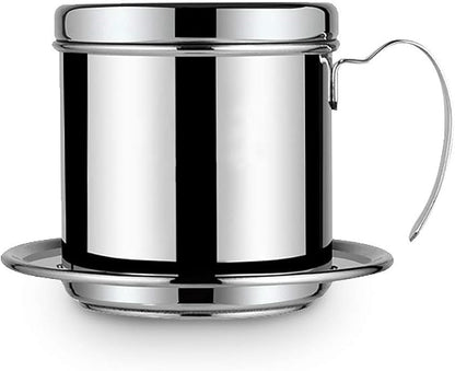TOPINCN Vietnamese Coffee Drip Filter, Stainless Steel Pour Over Coffee Maker, Portable Coffee Drip Brewer for Home, Office, Travel (Silver)