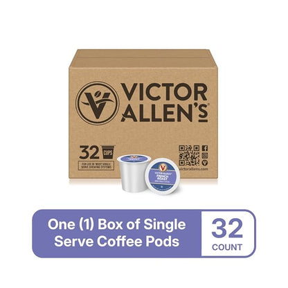 Victor Allen's Coffee French Roast, Dark Roast, 32 Count, Single Serve Coffee Pods for Keurig K-Cup Brewers