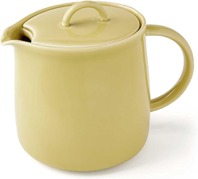 Fourlife 620 Lmc Lemoncello D'Anjou Teapot, Pottery, 19.1 fl oz (591 ml), 3 Cups, Includes Tea Strainer, Microwave and Dishwasher Safe, Yellow, Yellow