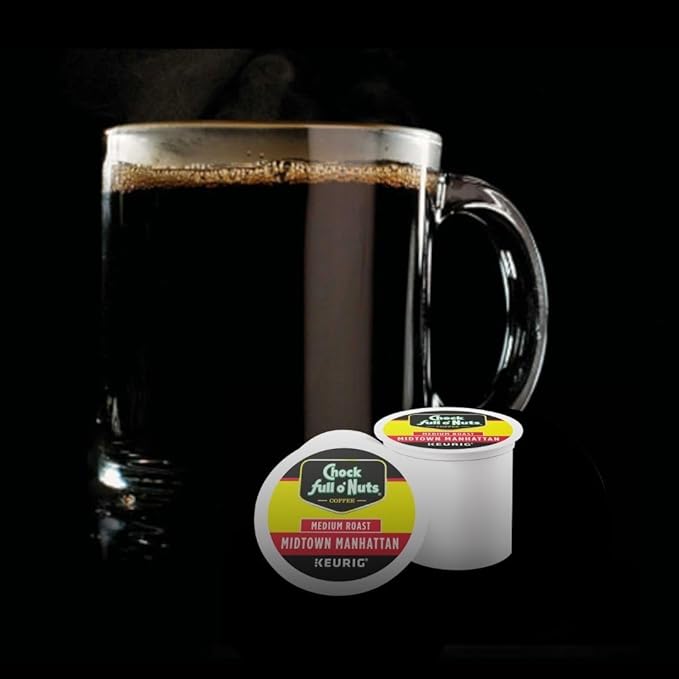 Chock Full o'Nuts Midtown Manhattan Coffee, Compatible with Keurig K-Cup Pods, 12 CT (Pack of 6)