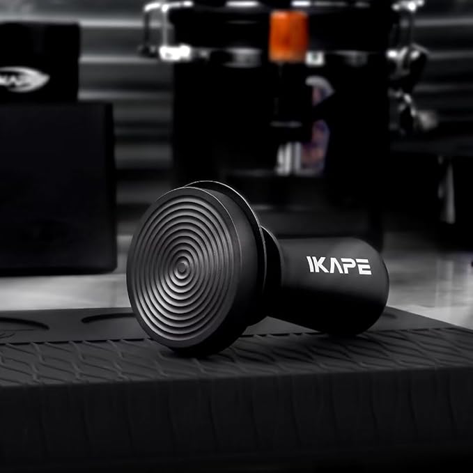 IKAPE 51mm Espresso Tamper, Spring-loaded Calibrated Tamper with Titanium Ripple Plating Base, Compatible with Over 51MM Espresso Bottomless Portafilter