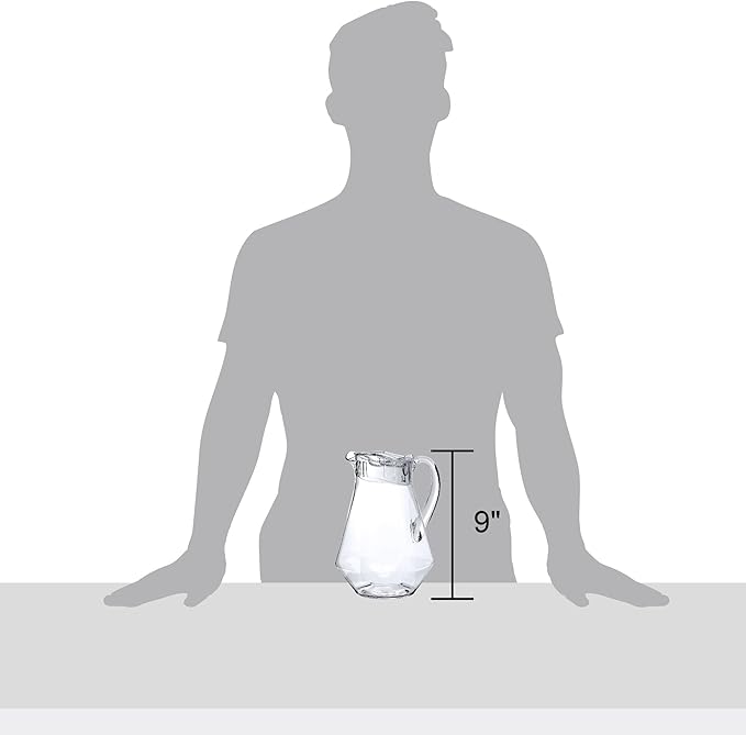 Amazing Abby - Sparkly - Plastic Pitcher (64 oz, 2 Quart), Clear Water Pitcher with Lid, Fridge Jug, BPA-Free, Shatter-Proof, Great for Iced Tea, Sangria, Lemonade, Juice, Milk, and More