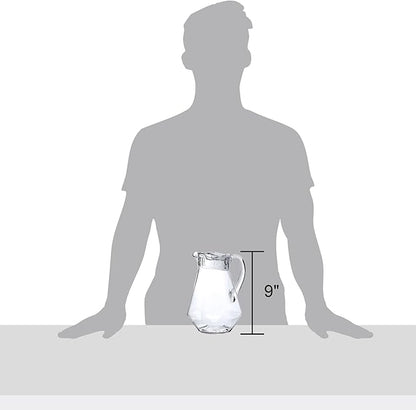 Amazing Abby - Sparkly - Plastic Pitcher (64 oz, 2 Quart), Clear Water Pitcher with Lid, Fridge Jug, BPA-Free, Shatter-Proof, Great for Iced Tea, Sangria, Lemonade, Juice, Milk, and More