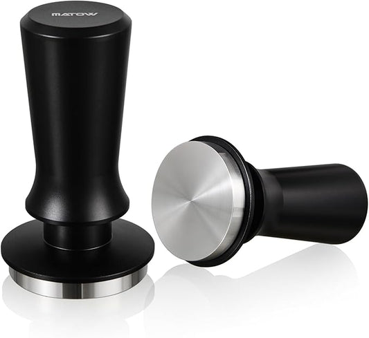 51mm Espresso Hand Tamper, MATOW Dual Calibrated Spring Loaded Coffee Tamper with Stainless Steel Flat Base, Pro-barista 30lbs Espresso Tamper with Anodized Aluminum Handle