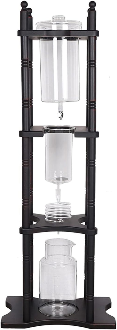 DNYSYSJ Cold Brew Maker, 8 Cups Cold Brew Coffee Maker Cold Brew Dripper Iced Coffee Brewer Maker with Adjustable Rate Valve Wooden Stand for Home and Office Commercial Use