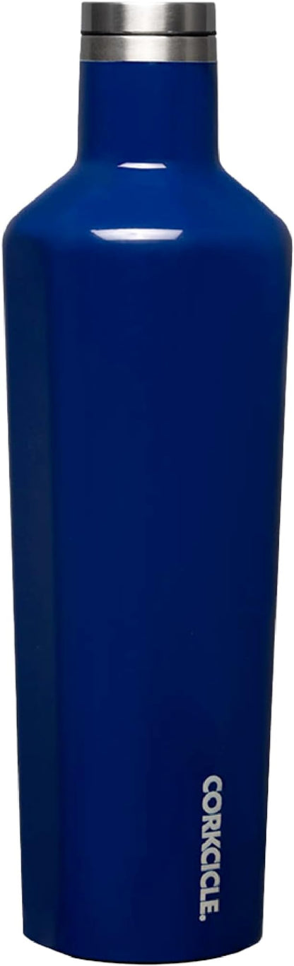 Corkcicle Classic Canteen Insulated Tumbler, Gloss Midnight Navy, 25 oz – Reusable Water Bottle Keeps Beverages Cold for 25 Hours & Hot 12 Hours – Cupholder Friendly Tumbler with Screw-On Cap