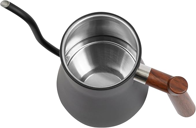 Electric Gooseneck Kettle, 1200W Precision Gooseneck Spout Designed with LED display, Digital Goose Neck Kettle for Quick Heat Up, Stainless Steel, Black, 0.9 Liter