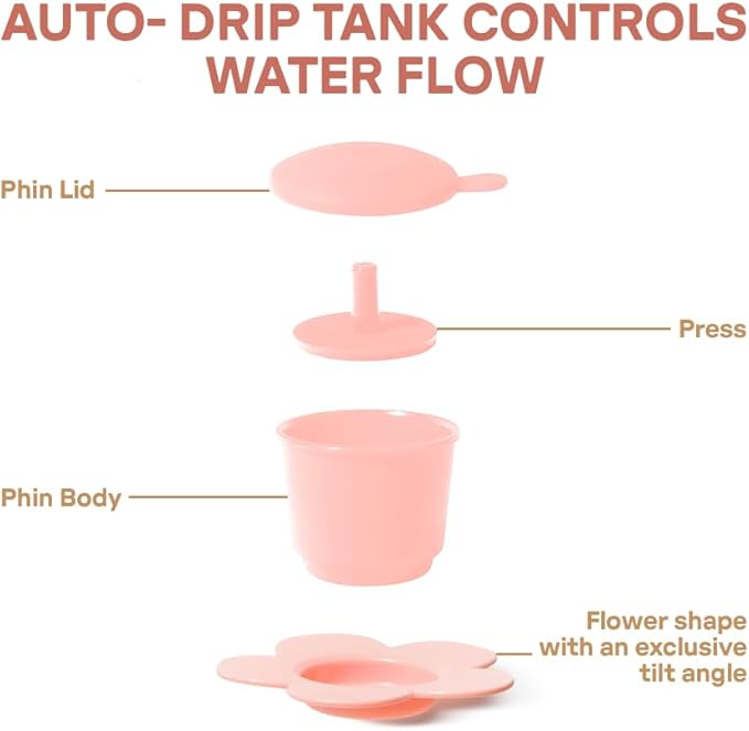 [Holiday Gift] Vietnamese Phin Filter, Plastic Reusable Pour Over Coffee Dripper, Single Cup Coffee Filter with Flower Design for Manual Brewing, Gift for Christmas Thankgiving (Pink)