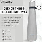 Load image into Gallery viewer, Insulated Water Bottle - On-The-Go Refillable Stainless Steel Water Bottles For Adults, Reusable Thermos Travel Tumbler With Leak-proof Lid For Hot &amp; Cold Beverages (17Oz. Stainless Steel)