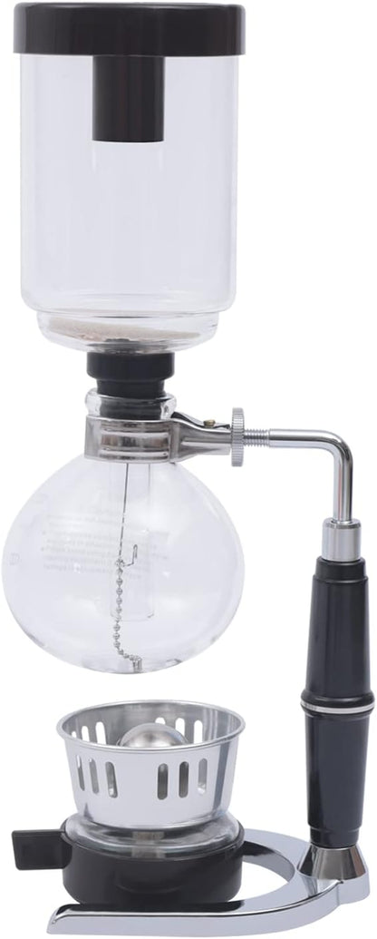 Siphon Syphon Coffee Maker Tabletop Glass Siphon Pot Syphon Coffee Maker Siphon Vacuum Coffee Maker Black (3 Cups(360ml))